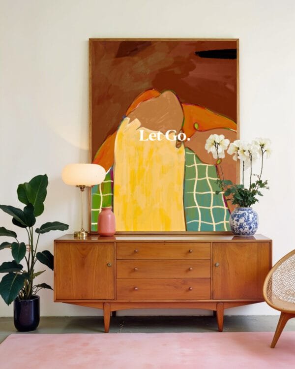 Shop let go freedom typography concept painting people Art Print, Canvas Print - exclusively certified at 83oranges.com by artist Uma Gokhale India