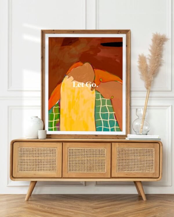 Shop let go freedom typography concept painting people Art Print, Canvas Print, commercial digital license and instant download printable - exclusively certified at 83oranges.com by artist Uma Gokhale India