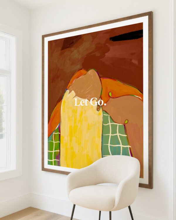 Shop let go freedom typography concept painting people Art Print, Canvas Print, commercial digital license and instant download printable - exclusively certified at 83oranges.com by artist Uma Gokhale India
