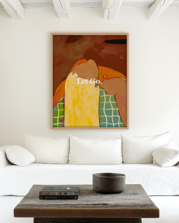 Shop let go freedom typography concept painting people Art Print, Canvas Print, commercial digital license and instant download printable - exclusively certified at 83oranges.com by artist Uma Gokhale India