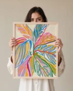 Shop bohemian boho brown woman with Bengal cat pet Art Print, Canvas Print - exclusively certified at 83oranges.com by artist Uma Gokhale India home banner