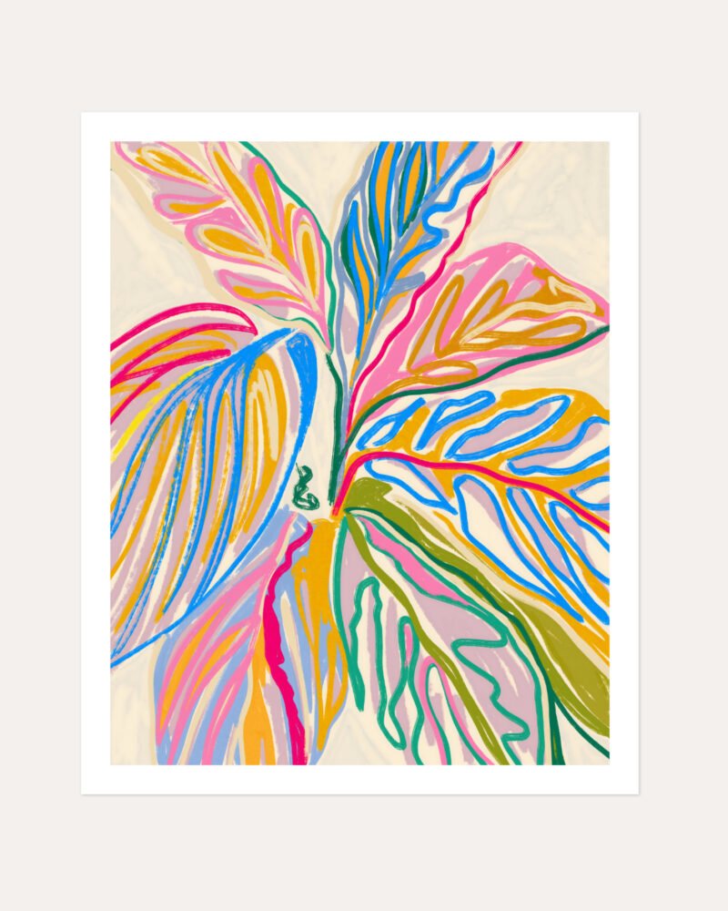 Shop rhythms of the bloom tropical botanical drawing garden plants Art Print, Canvas Print, commercial digital license, instant download printable - exclusively certified at 83oranges.com by artist Uma Gokhale India