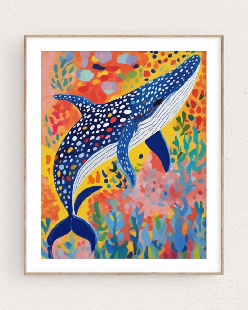 Shop spotted whale fish sea animals ocean Art Print, Canvas Print - exclusively certified at 83oranges.com by artist Uma Gokhale India