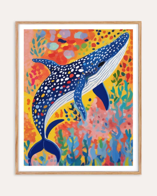 Shop spotted whale fish sea animals ocean Art Print, Canvas Print, commercial digital license & instant downloa dprintable - exclusively certified at 83oranges.com by artist Uma Gokhale India