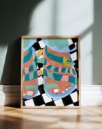 Shop Stroll on the wild side snakes feet checkers animals eclectic painting Art Print, Canvas Print - exclusively certified at 83oranges.com by artist Uma Gokhale India