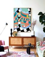 Shop Stroll on the wild side snakes feet checkers animals eclectic painting Art Print, Canvas Print, commercial digital licenses, instant download printable - exclusively certified at 83oranges.com by artist Uma Gokhale India