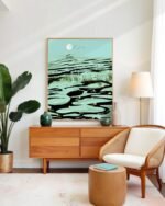 Shop dreamy lake landscape wild pond painting Art Print, Canvas Print - exclusively certified at 83oranges.com by artist Uma Gokhale India home banner