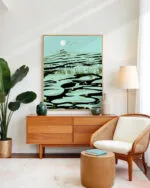 Shop dreamy lake landscape wild pond painting Art Print, Canvas Print, digital license download - exclusively certified at 83oranges.com by artist Uma Gokhale India home banner