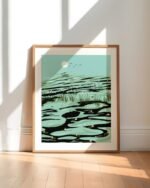 Shop dreamy lake landscape wild pond painting Art Print, Canvas Print - exclusively certified at 83oranges.com by artist Uma Gokhale India home banner