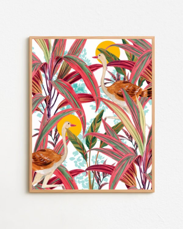 Shop birds jungle Botanical vintage Nature illustration Art Print, Canvas Print - available at 83oranges.com by artist Uma Gokhale India