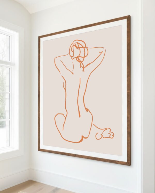 Shop nude woman Scandinavian line art sketch illustration Art Print, Canvas Print, commercial & extended digital design license - available at 83oranges.com by artist Uma Gokhale India