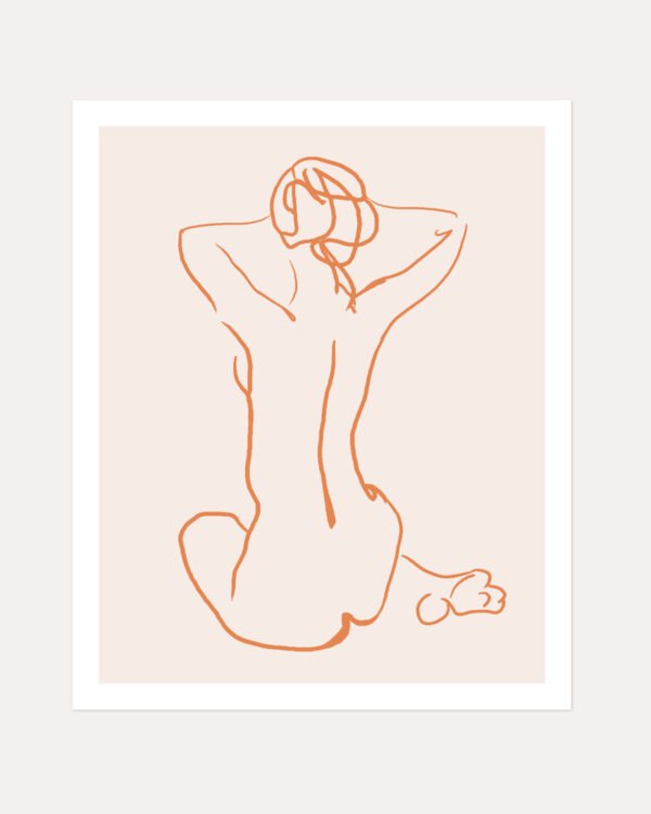 Shop nude woman Scandinavian line art sketch illustration Art Print, Canvas Print, commercial & extended digital design license - available at 83oranges.com by artist Uma Gokhale India