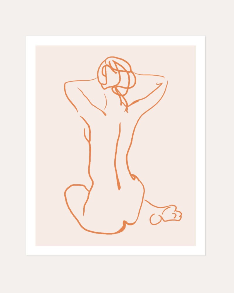 Shop nude woman Scandinavian line art sketch illustration Art Print, Canvas Print, commercial & extended digital design license - available at 83oranges.com by artist Uma Gokhale India