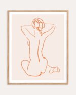 Shop nude woman Scandinavian line art sketch illustration Art Print, Canvas Print, commercial & extended digital design license - available at 83oranges.com by artist Uma Gokhale India