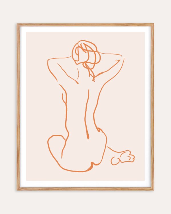 Shop nude woman Scandinavian line art sketch illustration Art Print, Canvas Print, commercial & extended digital design license - available at 83oranges.com by artist Uma Gokhale India
