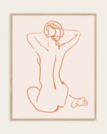Shop nude woman Scandinavian line art sketch illustration Art Print, Canvas Print, commercial & extended digital design license - available at 83oranges.com by artist Uma Gokhale India