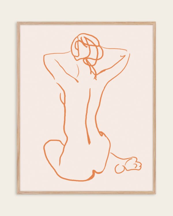 Shop nude woman Scandinavian line art sketch illustration Art Print, Canvas Print, commercial & extended digital design license - available at 83oranges.com by artist Uma Gokhale India