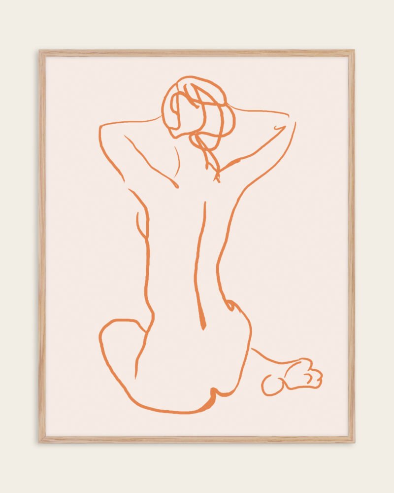 Shop nude woman Scandinavian line art sketch illustration Art Print, Canvas Print, commercial & extended digital design license - available at 83oranges.com by artist Uma Gokhale India