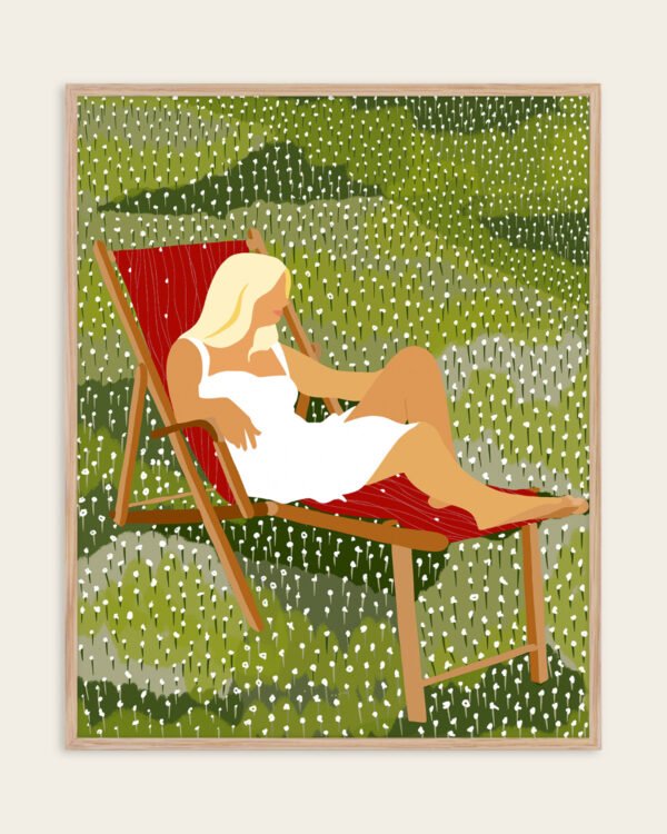 Asleep in the meadow art print, canvas print and digital license download by Uma Gokhale
