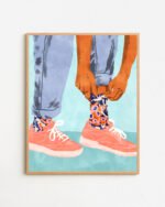 Shop bohemian boho brown woman with Bengal cat pet Art Print, Canvas Print - exclusively certified at 83oranges.com by artist Uma Gokhale India home banner