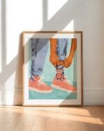 Shop bohemian boho brown woman with Bengal cat pet Art Print, Canvas Print - exclusively certified at 83oranges.com by artist Uma Gokhale India home banner