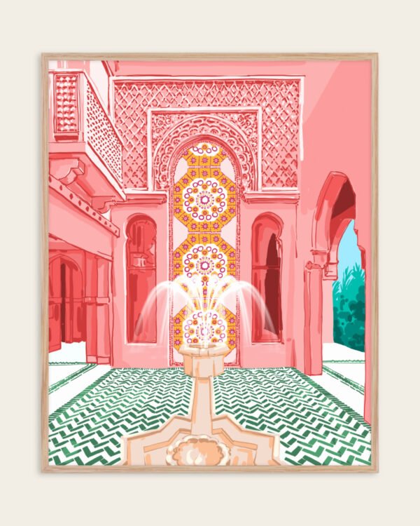 Shop blush palace architecture building fountain places Art Print, Canvas Print, commercial digital license, instant download printable - exclusively certified at 83oranges.com by artist Uma Gokhale India