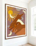 Shop celestial woman planets moon space earthy Art Print, Canvas Print, license art, download printable - exclusively certified at 83oranges.com by artist Uma Gokhale India home banner