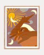 Shop celestial woman planets moon space earthy Art Print, Canvas Print, license art, download printable - exclusively certified at 83oranges.com by artist Uma Gokhale India home banner