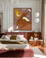Shop celestial woman planets moon space earthy Art Print, Canvas Print, license art, download printable - exclusively certified at 83oranges.com by artist Uma Gokhale India home banner