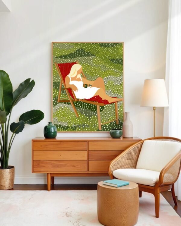 Asleep in the meadow art print, canvas print and digital license download by Uma Gokhale