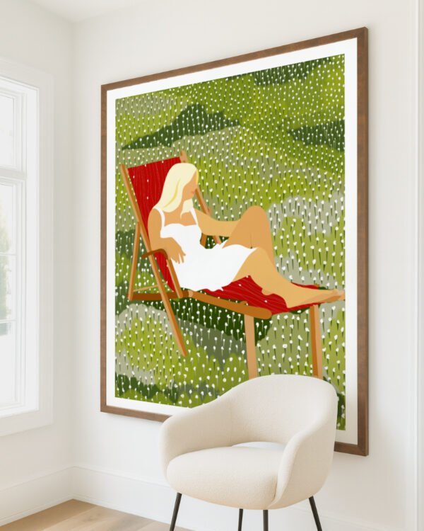 Asleep in the meadow art print, canvas print and digital license download by Uma Gokhale