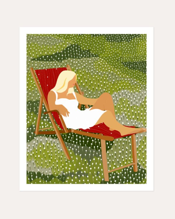 Asleep in the meadow art print, canvas print and digital license download by Uma Gokhale