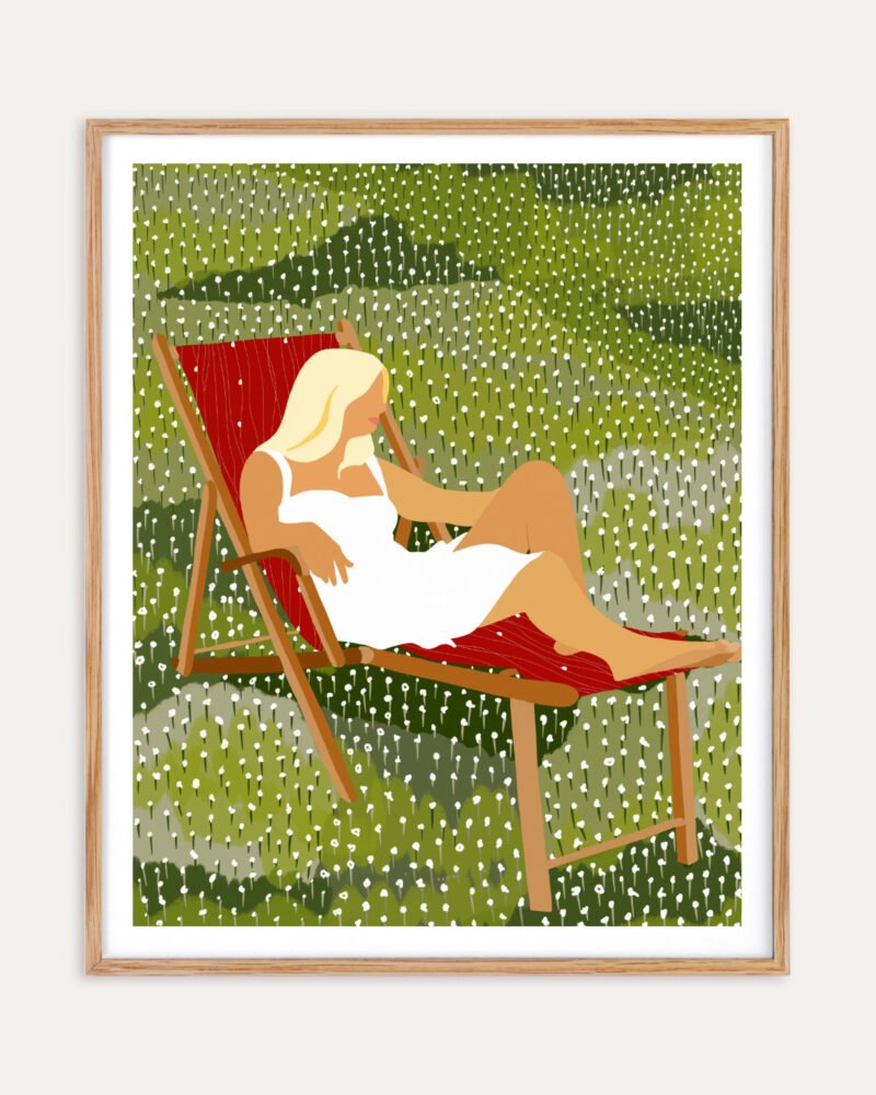 Asleep in the meadow art print, canvas print and digital license download by Uma Gokhale
