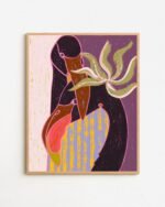 Shop bohemian boho brown woman with Bengal cat pet Art Print, Canvas Print - exclusively certified at 83oranges.com by artist Uma Gokhale India home banner
