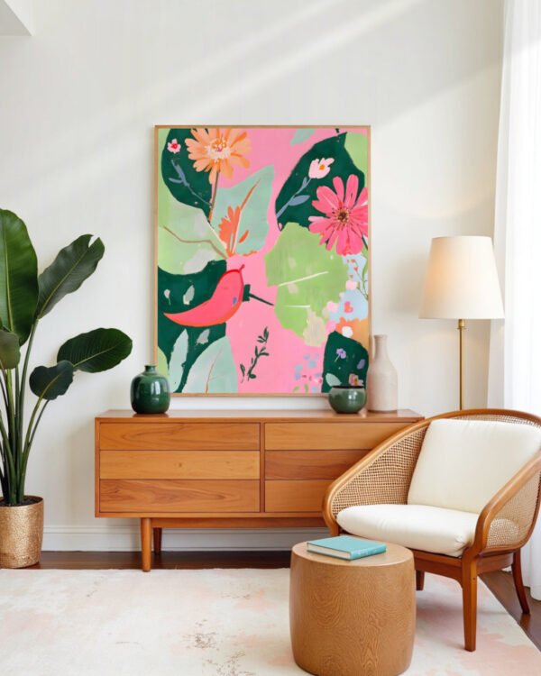 Shop floral & pepper chili Painting Botanical pastel Nature Art Print, Canvas Print & Fabric Print - exclusively available at 83oranges.com by artist Uma Gokhale India