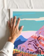 Shop Alice in wonder valley nature dreamy landscape mountains Art Print, Canvas Print, commercial digital license, instant download printable - available at 83oranges.com by artist Uma Gokhale India