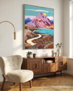Shop Alice in wonder valley nature dreamy landscape mountains Art Print, Canvas Print, commercial digital license, instant download printable - available at 83oranges.com by artist Uma Gokhale India