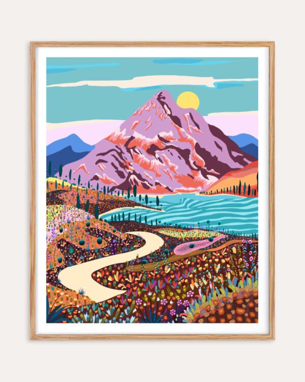 Shop Alice in wonder valley nature dreamy landscape mountains Art Print, Canvas Print, commercial digital license, instant download printable - available at 83oranges.com by artist Uma Gokhale India
