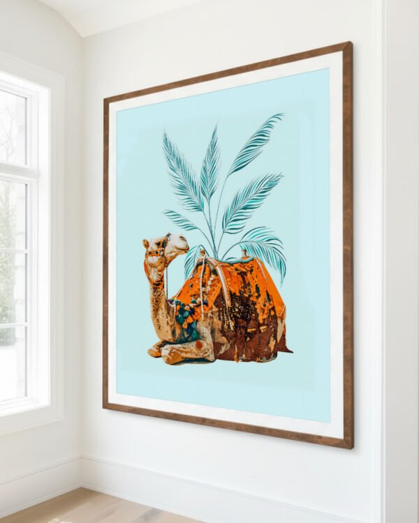 Shop Camel Ride Bohemian Art Print, Canvas Print, digital commercial license & instant download - available at 83oranges.com by artist Uma Gokhale India