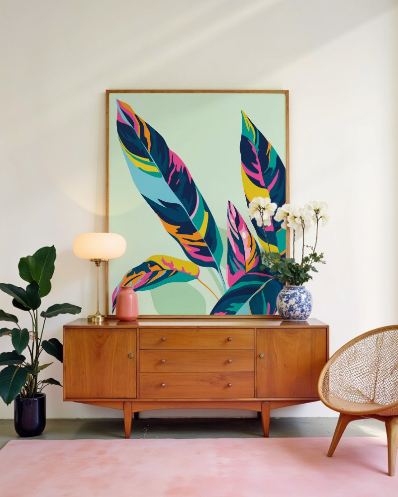 Shop Dopamine Botanical Art Print, Canvas Print, commercial digital license, instant download printable - available at 83oranges.com by artist Uma Gokhale India