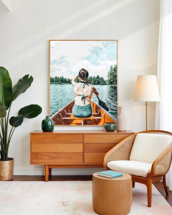 Shop Row Your Own Boat Art Print, Canvas Print, commercial digital license, instant download printable - available at 83oranges.com by artist Uma Gokhale India