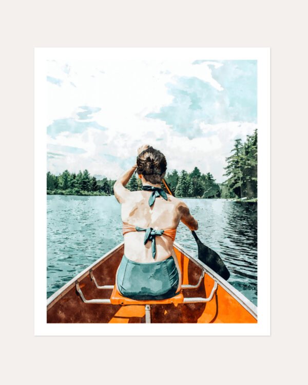 Shop Row Your Own Boat Art Print, Canvas Print, commercial digital license, instant download printable - available at 83oranges.com by artist Uma Gokhale India