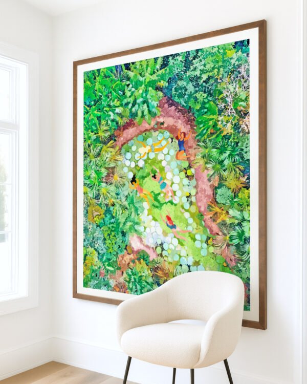 Shop Tropical vacay lush green jungle Art Print, Canvas Print, digital commercial license & instant download - available at 83oranges.com by artist Uma Gokhale Indiame 407