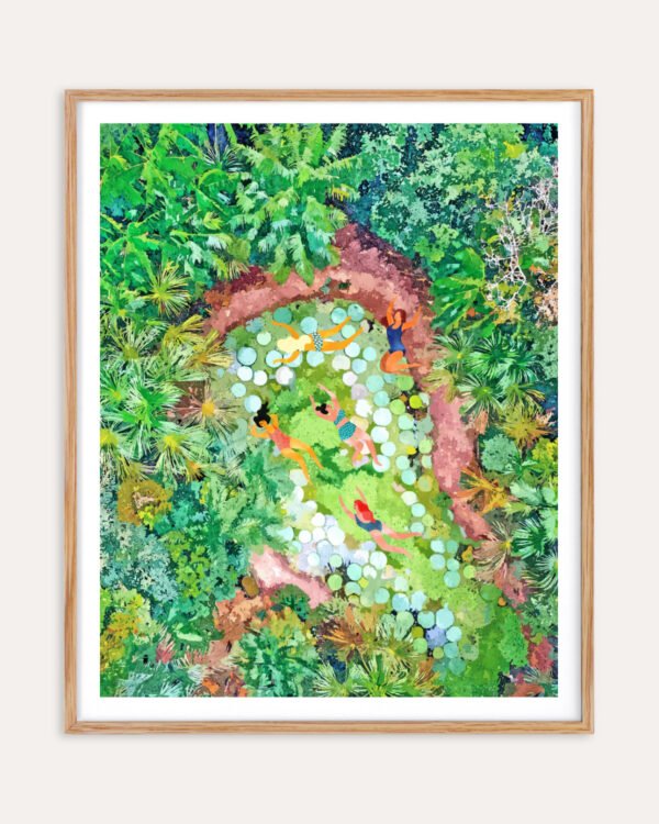 Shop Tropical vacay lush green jungle Art Print, Canvas Print, digital commercial license & instant download - available at 83oranges.com by artist Uma Gokhale Indiame 407