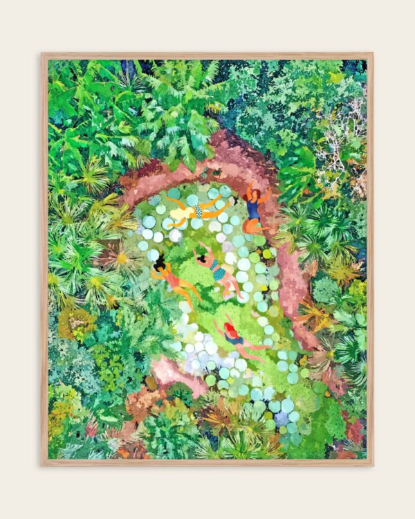 Shop Tropical vacay lush green jungle Art Print, Canvas Print, digital commercial license & instant download - available at 83oranges.com by artist Uma Gokhale India