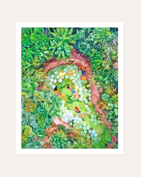 Shop Tropical vacay lush green jungle Art Print, Canvas Print, digital commercial license & instant download - available at 83oranges.com by artist Uma Gokhale Indiame 407