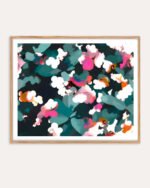 Shop Floral Reverie Midnight Garden Art Print, Canvas Print, commercial digital license, instant download printable - available at 83oranges.com by artist Uma Gokhale India