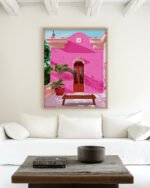 Shop Pink buildings architecture places Art Print, Canvas Print, commercial digital license, instant download printable - available at 83oranges.com by artist Uma Gokhale India