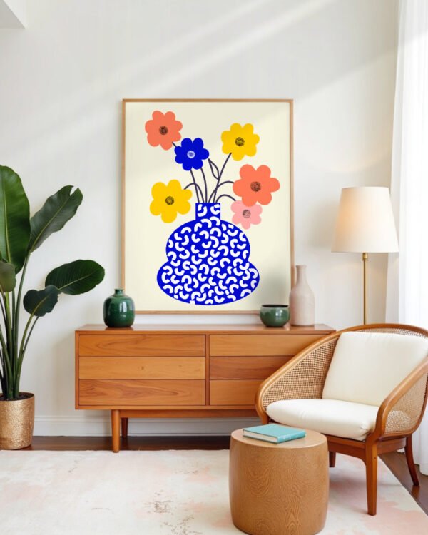 Shop Inheritance abstract flower pot quirky eclectic Art Print, Canvas Print, Commercial digital license & Instant download printable - available at 83oranges.com by artist Uma Gokhale India