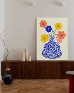 Shop Inheritance abstract flower pot quirky eclectic Art Print, Canvas Print, Commercial digital license & Instant download printable - available at 83oranges.com by artist Uma Gokhale India